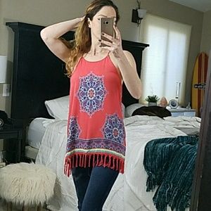ANTHROPOLOGIE Boho Fringe top NWOT